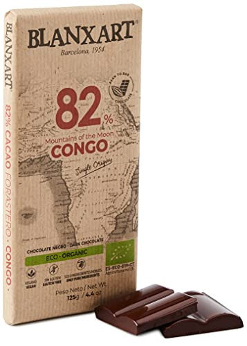 Blanxart Tableta de Chocolate Negro Ecológico - Congo 82% Cacao 1 Unidad 125 g (Cad: 30 12 2024) For Discount