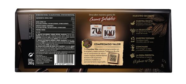 Chocolate Negro Valor 82% con Naranja y Almendras - 200 Gramos (Cad: 30 06 2024) Online Sale