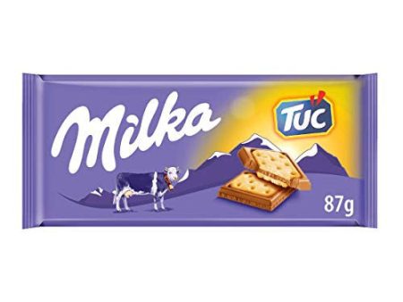 Milka Chocolate con Leche Cubierta de Crujiente Galleta, 87g (Cad: 03 11 2023) Sale