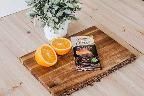 Valor - Chocolate Negro 70% con Naranja y Sin Azúcares Añadidos. Chocolate intenso y equilibrado. Todo el placer sin azúcar. Sin Glúten y Apto para Diabéticos - 100 Gramos (Cad: 31 03 2024) Online