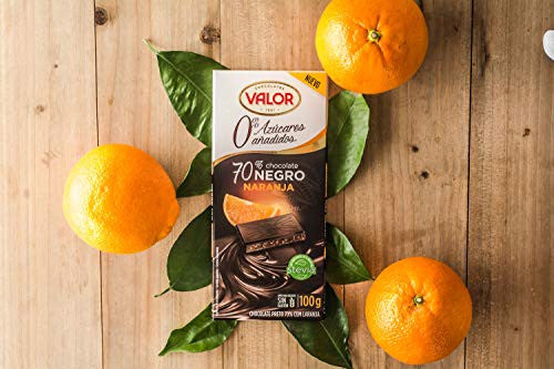 Valor - Chocolate Negro 70% con Naranja y Sin Azúcares Añadidos. Chocolate intenso y equilibrado. Todo el placer sin azúcar. Sin Glúten y Apto para Diabéticos - 100 Gramos (Cad: 29 02 2024) Hot on Sale