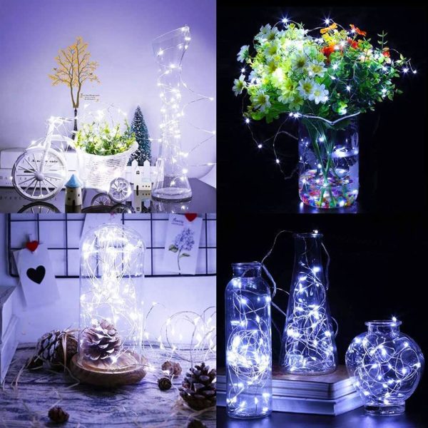 Cadena de Luces con Pilas, 16Pcs 1M 10 LED IP44 Impermeable Miniatura Luces de Alambre de Cobre Decorativas para Navidad, Fiesta de Jardín en Interiores Embalaje Deteriorado Online