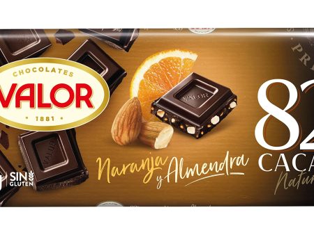 Chocolate Negro Valor 82% con Naranja y Almendras - 200 Gramos (Cad: 30 06 2024) Online Sale