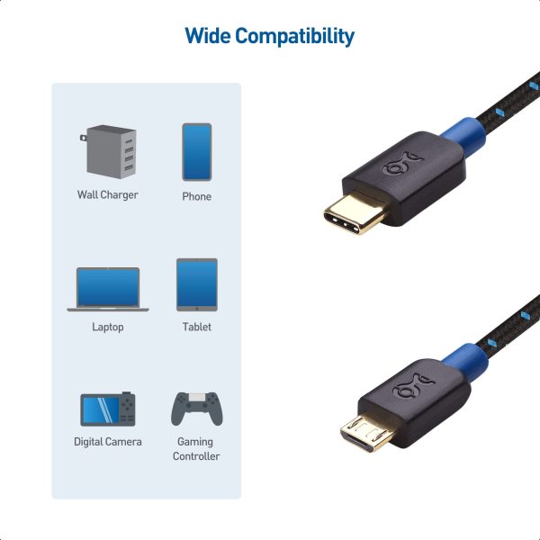 Cable Matters Cable Micro USB a USB C 1m (Cable USB C a Micro USB, USB C a Micro USB 2.0) con Cubierta Trenzada en Negro - 1 Metro Cheap