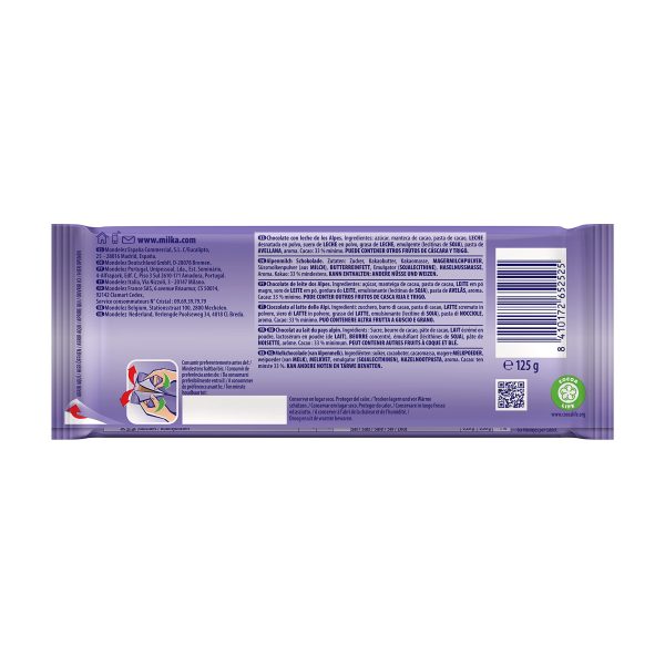 Tableta de Chocolate con Leche de los Alpes Milka 125g Sale