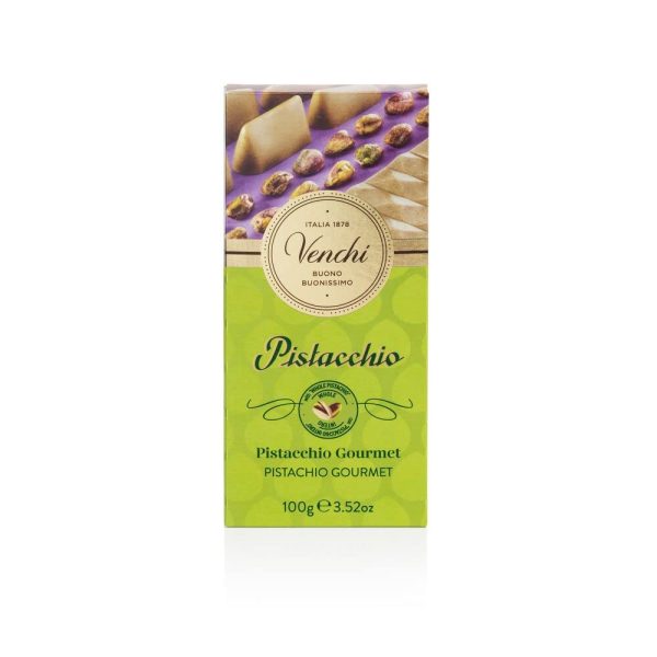 Venchi - Tableta de Chocolate con Pistacho Gourmet - Chocolate Blanco y Crema de Pistacho, 100 g - Sin Gluten Fashion