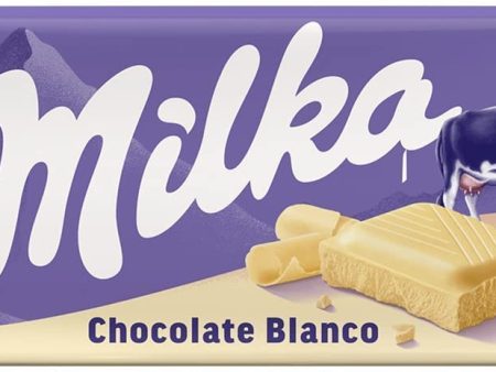 Tableta de Chocolate Blanco de los Alpes Milka 100g Online now