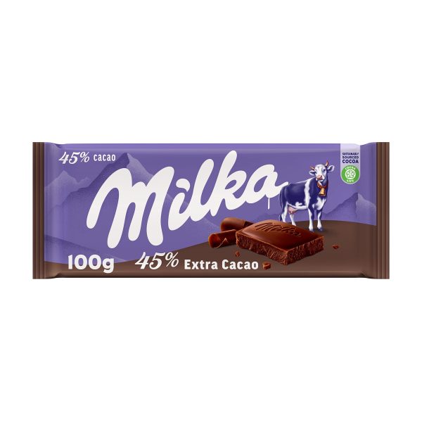 Tableta de Chocolate con Leche Milka Extra Cacao 45% 100g Online now