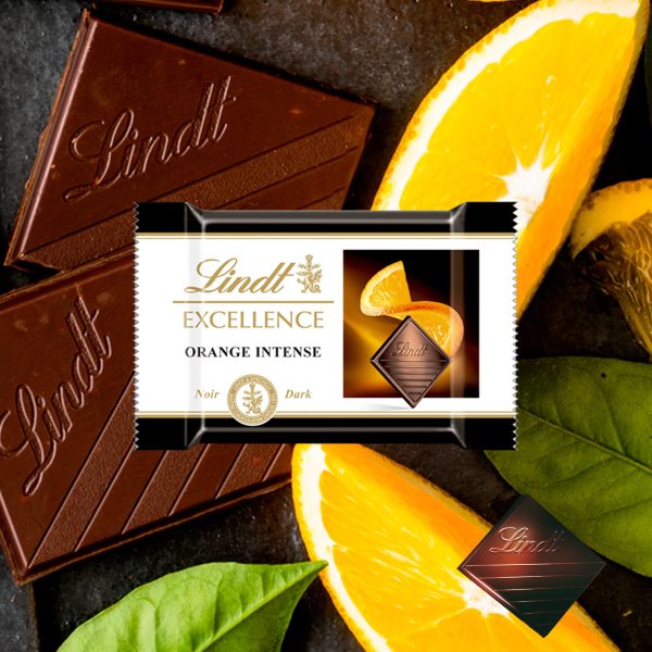 Caja de mini tabletas de chocolate Lindt Mini Excellence, 200 tabletas individuales, chocolate negro con naranja, chocolate puro, chocolate negro aromático, extrafino, cacao con toque a naranja, 1,1kg Sale