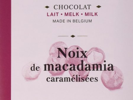 Tableta de Chocolate con Leche y Nueces de Macadamia Caramelizadas - Exquisito Chocolate Gourmet sin Aromas Artificiales - Hecho en Bélgica - Barra 70g For Cheap