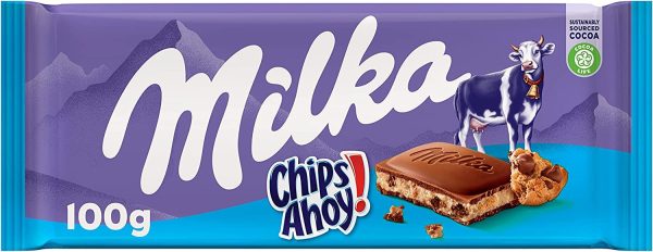 Tableta de Chocolate con Leche Milka Chips Ahoy! con Trozos de Galleta y Pepitas de Chocolate 100g Online Sale