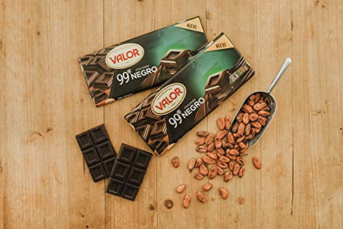 Valor - Chocolate Negro 99% - Sin Gluten. Tableta de Chocolate Negro para Amantes del Chocolate, blend de cacaos Valor. Intenso Sabor y Aroma - 170 Gramos (Cad: 31 03 2025) Online now