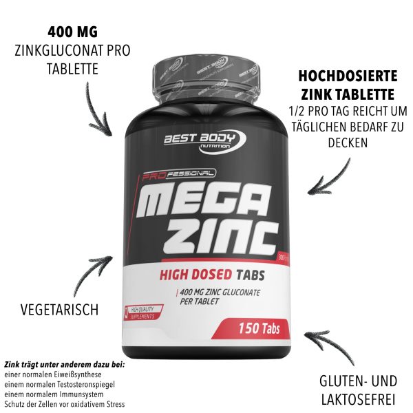 Mejor Nutrición Corporal Mega Zinc 150 Tabletas - Suplemento Mineral Esencial (Cad: 30 09 2024) Discount