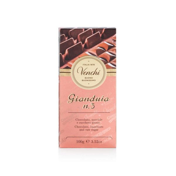 Tableta Gianduja N.3 de Venchi, 100 g - Chocolate, Avellanas del Piamonte IGP y Azúcar Sin Refinar - Vegano - Sin Gluten For Cheap