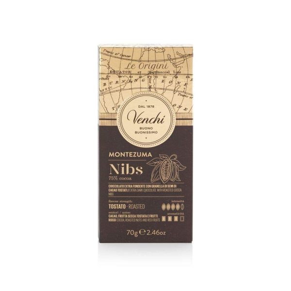 Tableta de Chocolate Montezuma 75 % Nibs, 70 g - Chocolate Negro con Granos de Cacao Tostados Molidos - Sin Gluten Online now