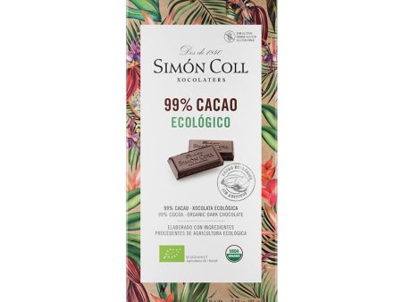 CHOCOLATES SIMÓN COLL – Deliciosa Tableta de Chocolate Ecológico 99% Cacao Gourmet - Sin Gluten Online Sale