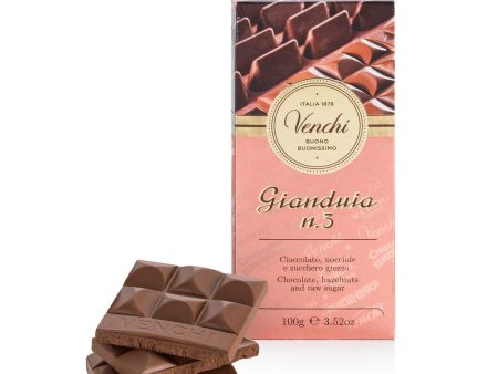 Tableta Gianduja N.3 de Venchi, 100 g - Chocolate, Avellanas del Piamonte IGP y Azúcar Sin Refinar - Vegano - Sin Gluten For Cheap