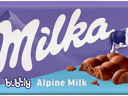 Tableta de Chocolate Milka Bubbly con Leche de los Alpes Aireado con Burbujas 90g For Sale