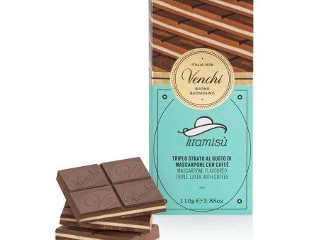 Tableta de Chocolate Tiramisù Venchi, 110 g - Triple Capa con Sabor a Mascarpone con Café - Sin Gluten (Cad: 11 08 2024) Online