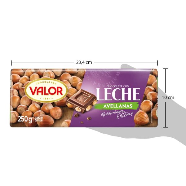 Tableta de Chocolate con Leche y Avellanas Valor - Sin Gluten - 250 Gramos on Sale