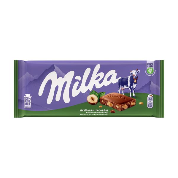 Tableta de Chocolate con Leche Milka con Trozos de Avellanas 125g Online