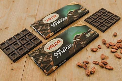 Valor - Chocolate Negro 99% - Sin Gluten. Tableta de Chocolate Negro para Amantes del Chocolate, blend de cacaos Valor. Intenso Sabor y Aroma - 170 Gramos (Cad: 31 03 2025) Online now