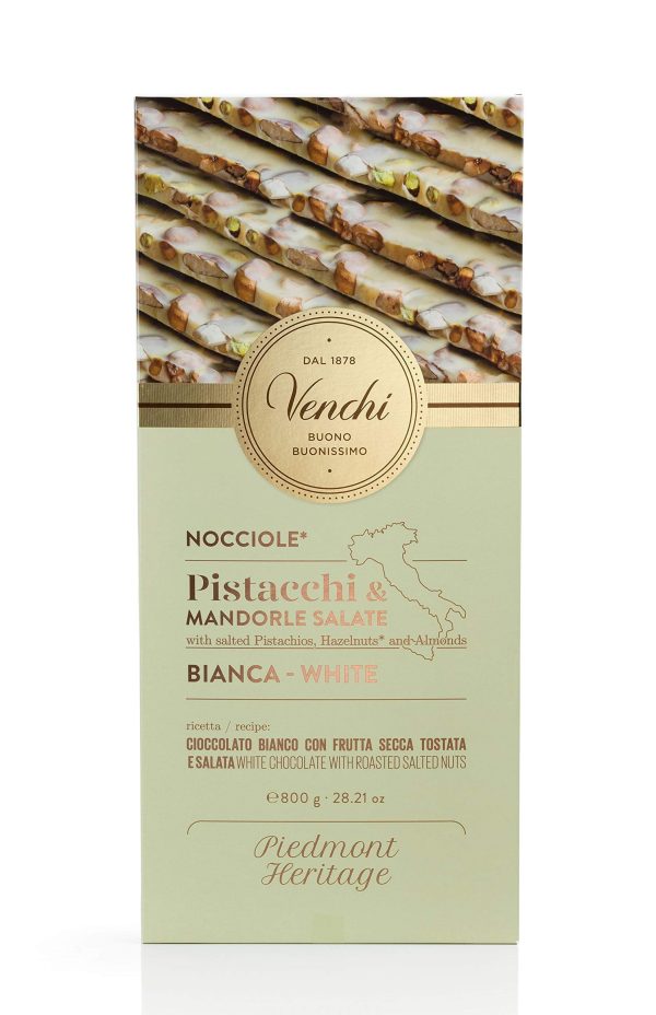 Maxitableta de Chocolate Blanco con Frutos Secos Salados, 800 g - Sin Gluten Fashion