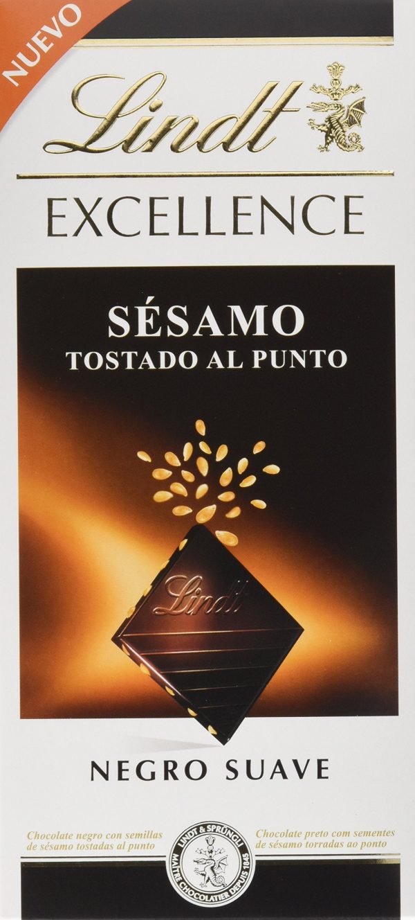 Tableta de chocolate negro Lindt Excellence con sésamo, 100 gr Cheap