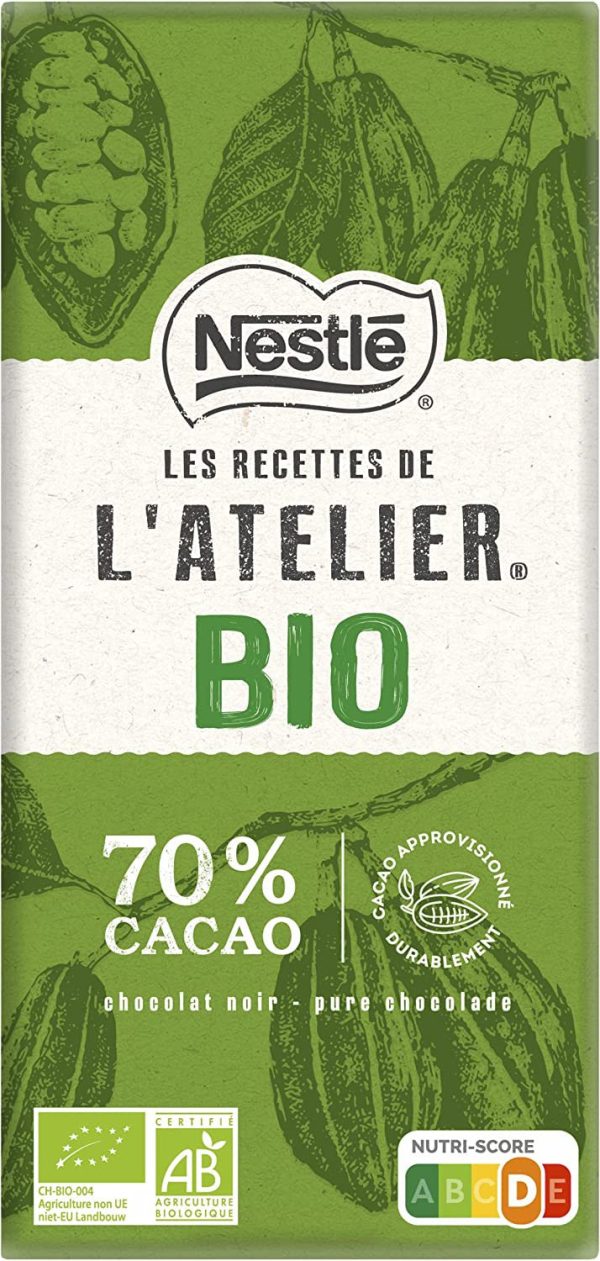 Nestle las recetas del taller - Chocolate negro orgánico 70% - 80 g de tableta (Cad: 31 03 2024) Cheap