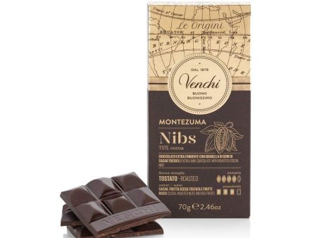 Tableta de Chocolate Montezuma 75 % Nibs, 70 g - Chocolate Negro con Granos de Cacao Tostados Molidos - Sin Gluten Online now