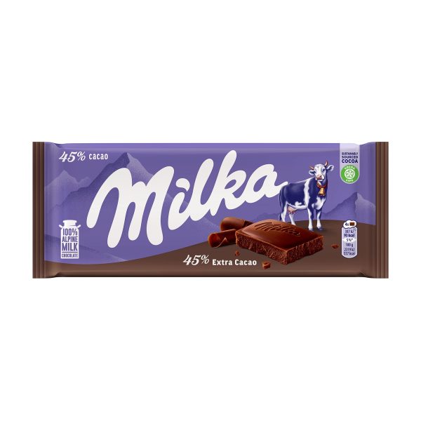 Tableta de Chocolate con Leche Milka Extra Cacao 45% 100g Online now