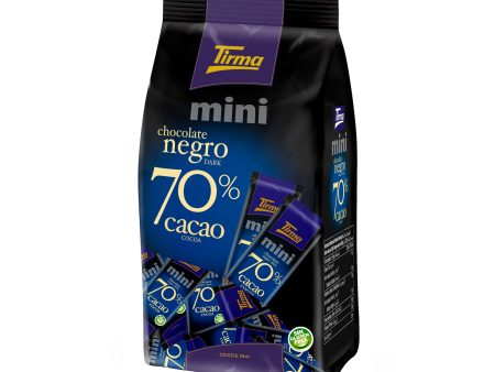 Tirma Chocolate Negro 70% de Cacao en Formato Mini | Chocolate sin Gluten | Mini Tabletas de Chocolate Negro | Chocolatinas de Chocolate Negro | Chocolate en Formato Individual | 18 uds, Total 180g Sale