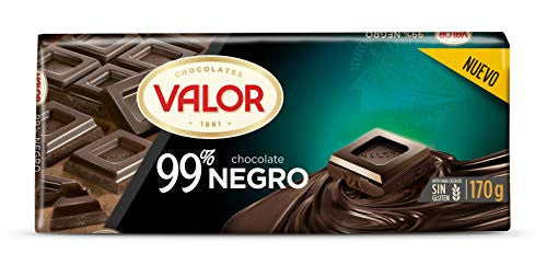 Valor - Chocolate Negro 99% - Sin Gluten. Tableta de Chocolate Negro para Amantes del Chocolate, blend de cacaos Valor. Intenso Sabor y Aroma - 170 Gramos (Cad: 31 03 2025) Online now