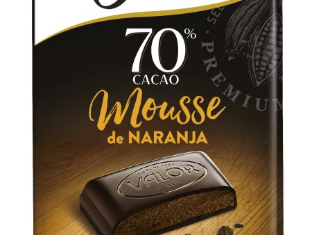 Chocolate Negro Valor 70% Mousse de Naranja Sin Azúcares Añadidos - Tableta de 150 Gramos Sale