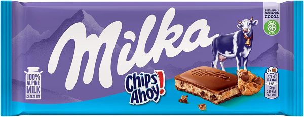 Tableta de Chocolate con Leche Milka Chips Ahoy! con Trozos de Galleta y Pepitas de Chocolate 100g Online Sale