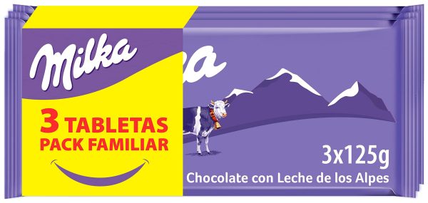 Tableta de Chocolate con Leche Milka Pack Familiar 3 x 125g Cheap