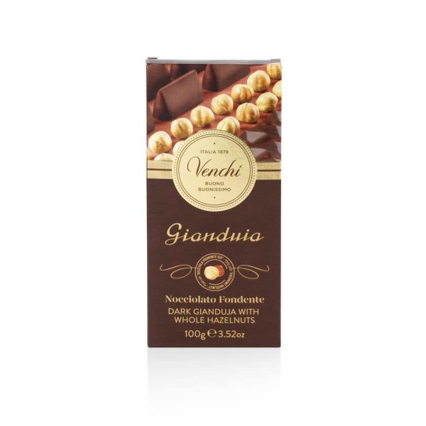 Venchi - Tableta de Chocolate con Avellanas y Gianduja de Chocolate Negro - Sin Gluten on Sale