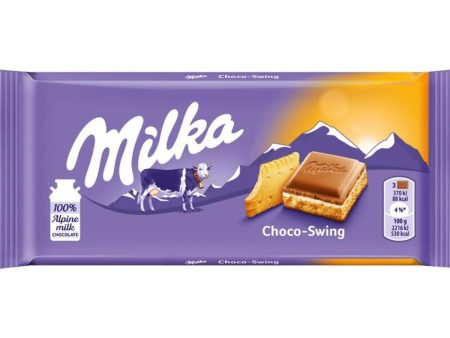 Tableta de Chocolate Milka Choco Swing con Galleta y Crema de Leche 100g Sale