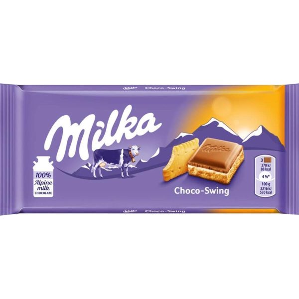 Tableta de Chocolate Milka Choco Swing con Galleta y Crema de Leche 100g Sale