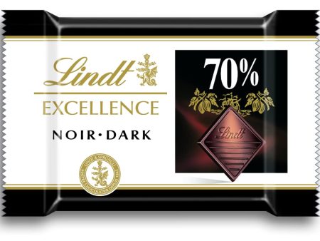 Caja de mini tabletas de chocolate negro Lindt Excellence 70%, 200 tabletas individuales, chocolate intenso y aromático, 1,1kg For Sale