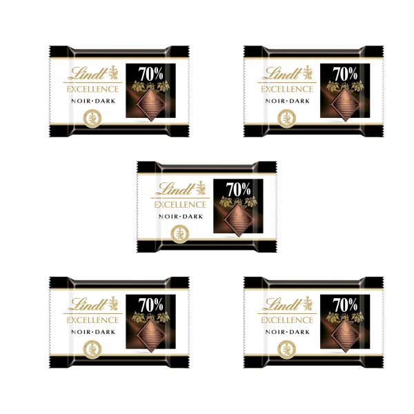 Caja de mini tabletas de chocolate negro Lindt Excellence 70%, 200 tabletas individuales, chocolate intenso y aromático, 1,1kg For Sale